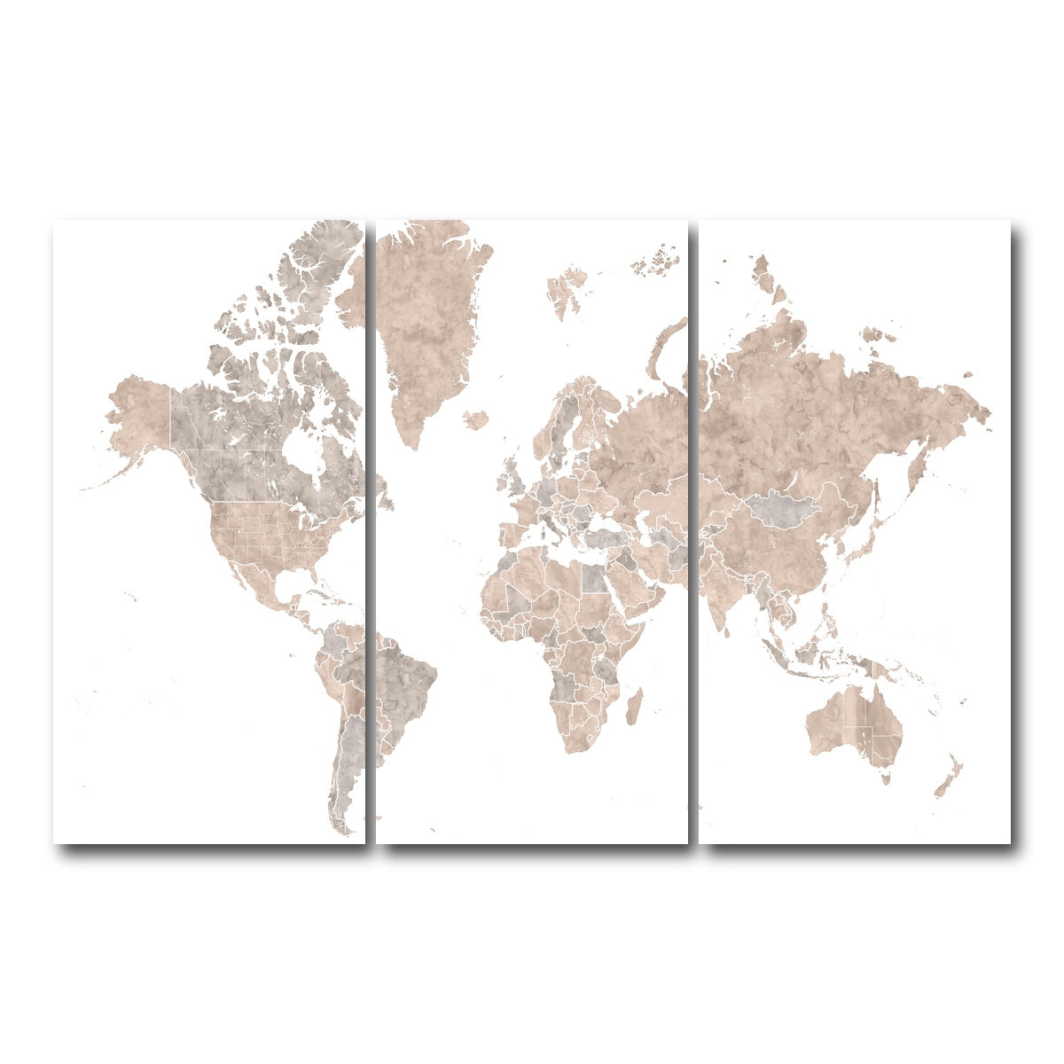 AUTO-MOCKUP WHITE | World Map 1 | 3 Piece | Gallery Wrap Canvas | group=12x24