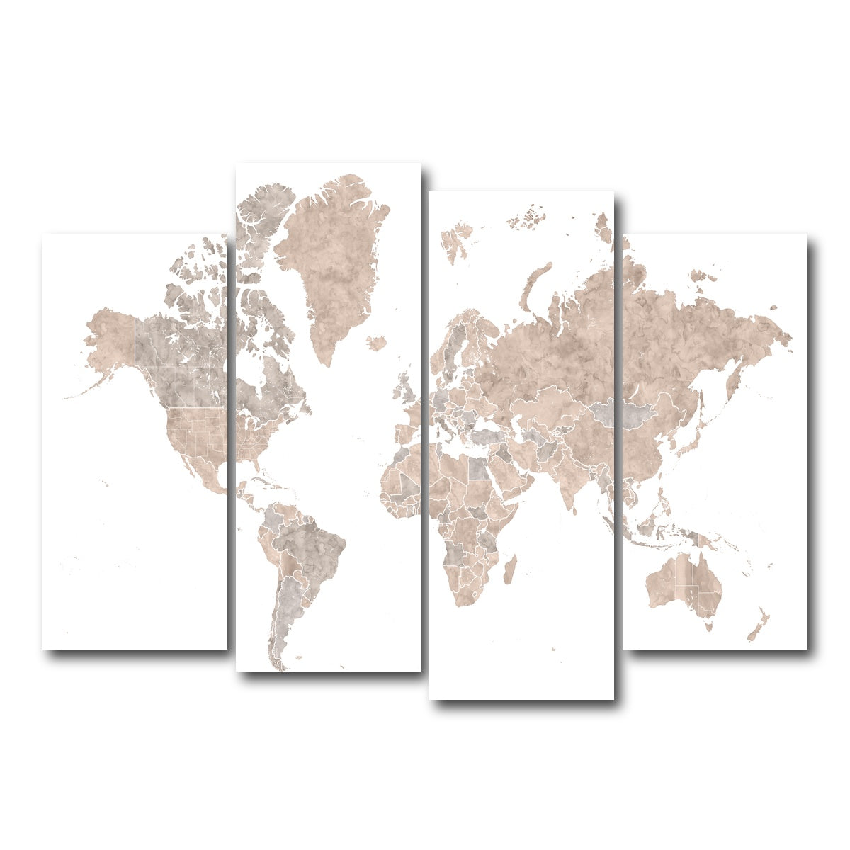 AUTO-MOCKUP WHITE | World Map 1 | 4 Piece | Gallery Wrap Canvas | group=4_normal