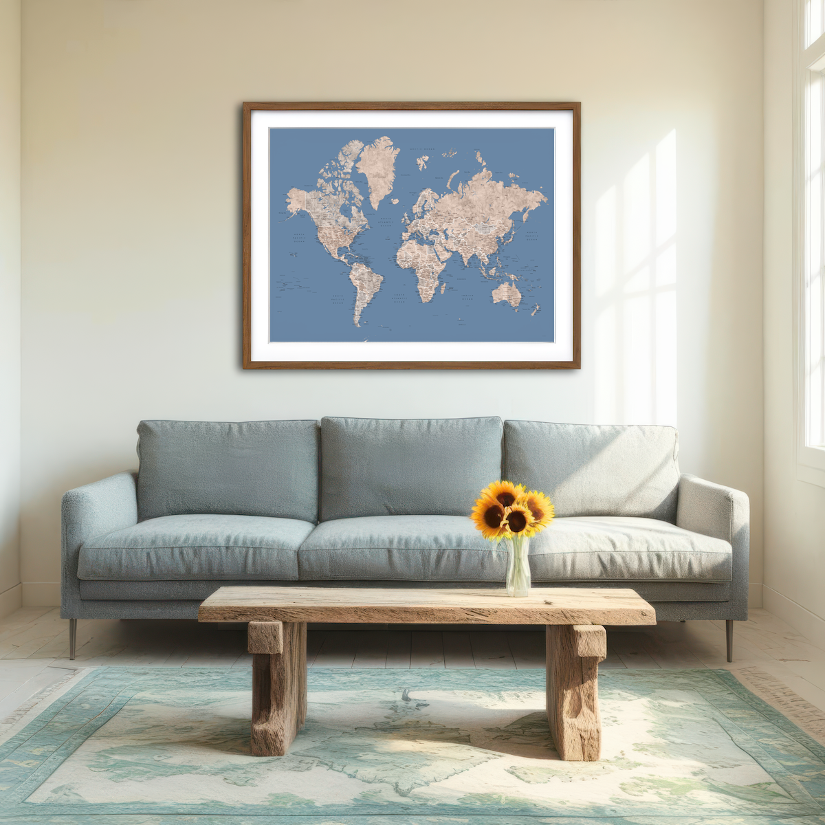 AUTO-MOCKUP ROOM | World Map 20 Wall Art