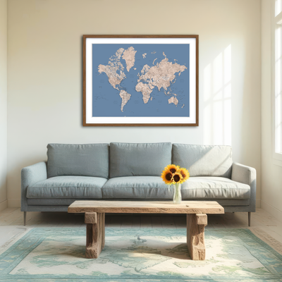 AUTO-MOCKUP ROOM | World Map 20 Wall Art