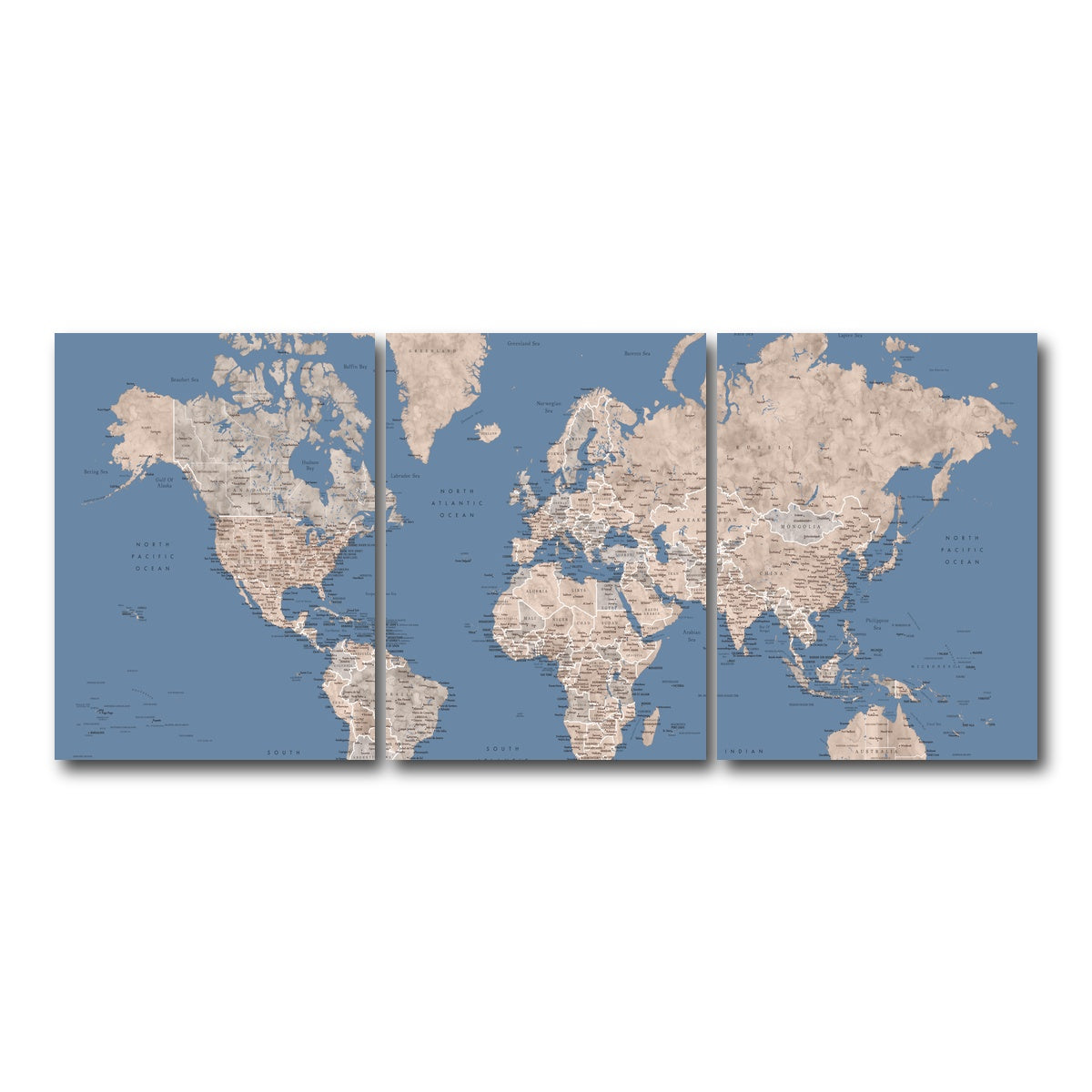AUTO-MOCKUP WHITE | World Map 20 | 3 Piece | Gallery Wrap Canvas | group=18x24