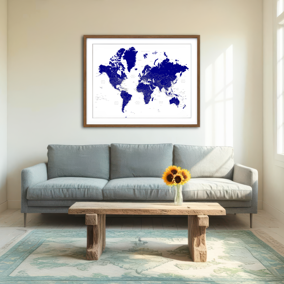 AUTO-MOCKUP ROOM | World Map 21 Wall Art