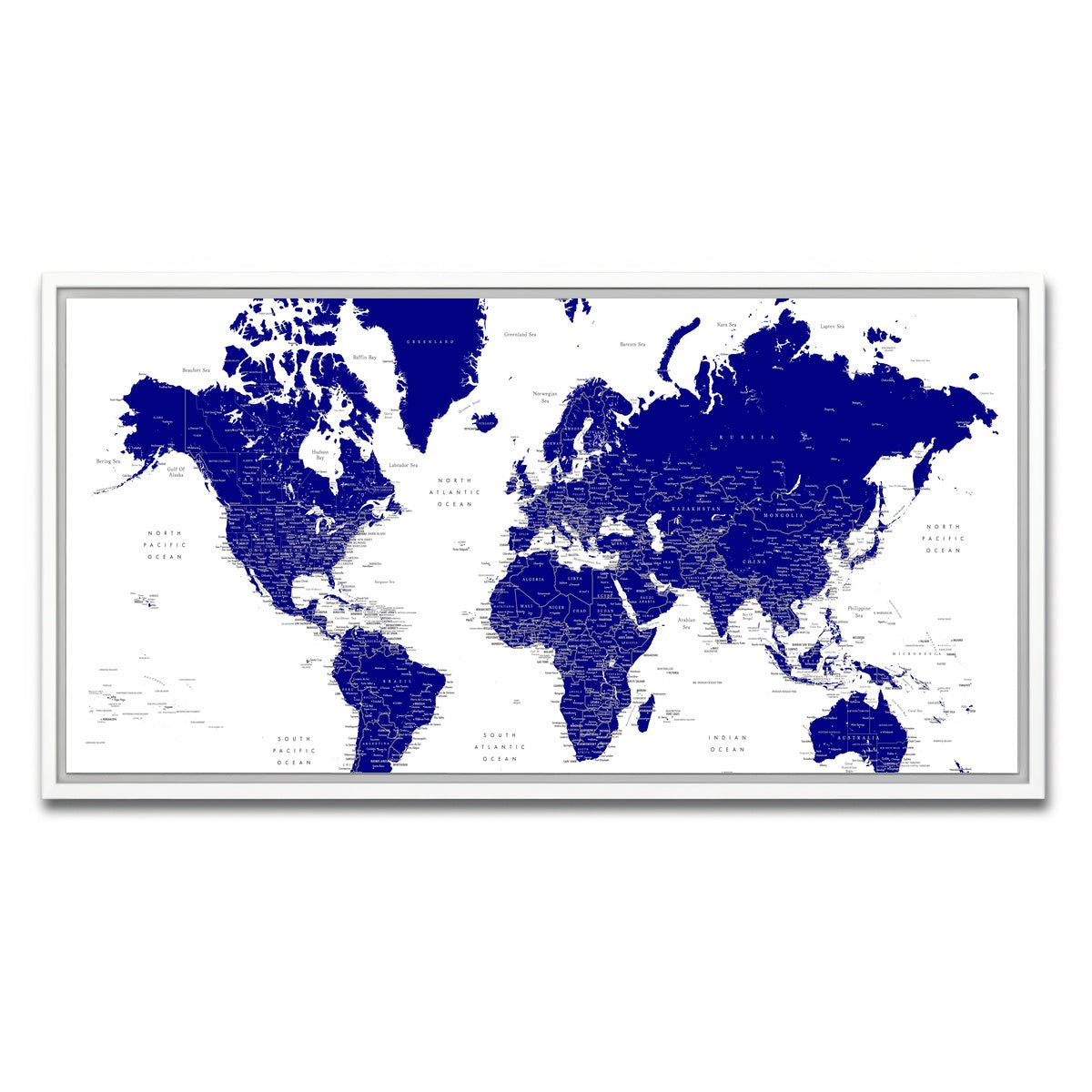 AUTO-MOCKUP WHITE | World Map 21 | 1 Piece | White Framed Canvas | group=2x1