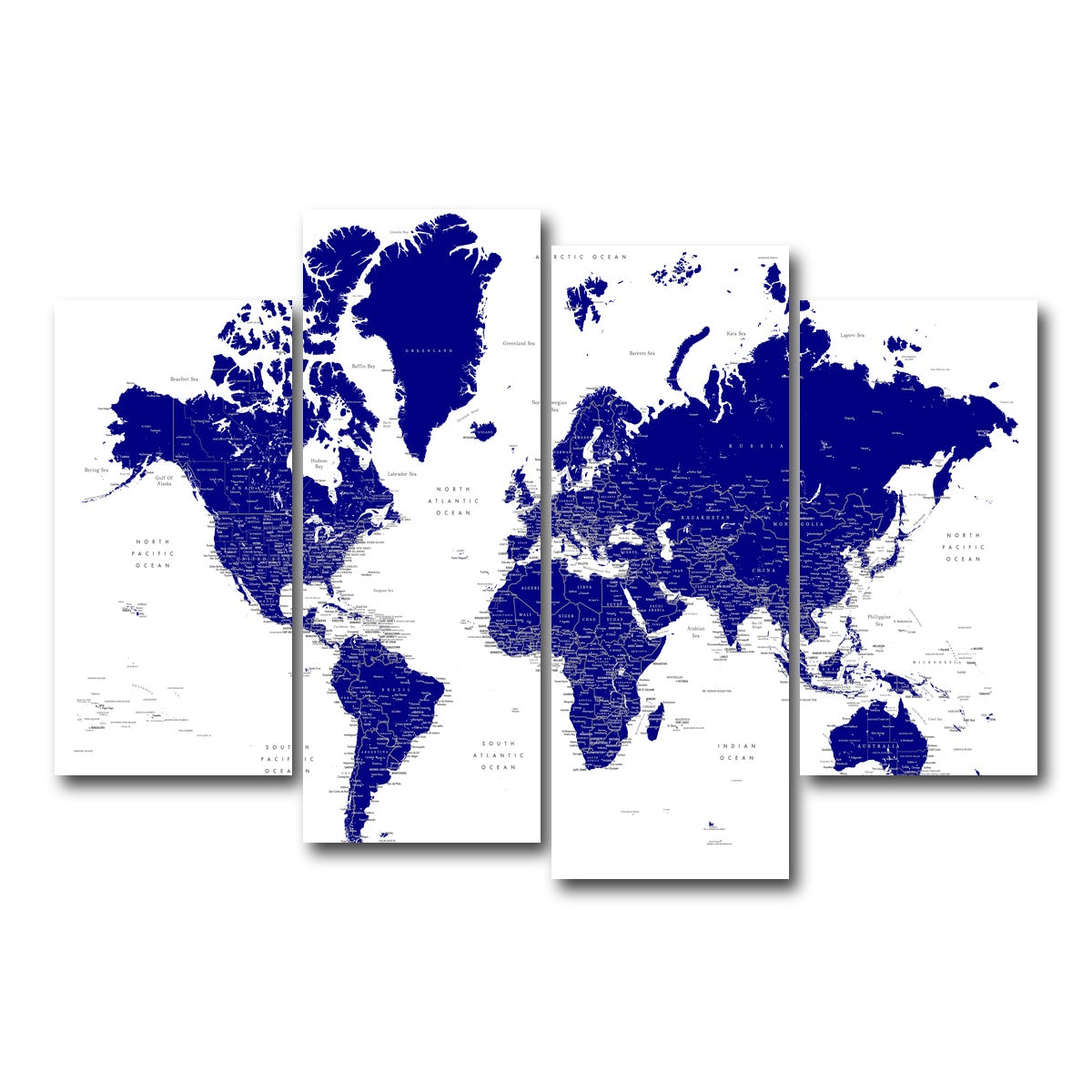 AUTO-MOCKUP WHITE | World Map 21 | 4 Piece | Gallery Wrap Canvas | group=4_short