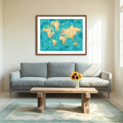 AUTO-MOCKUP ROOM | World Map 22 Wall Art