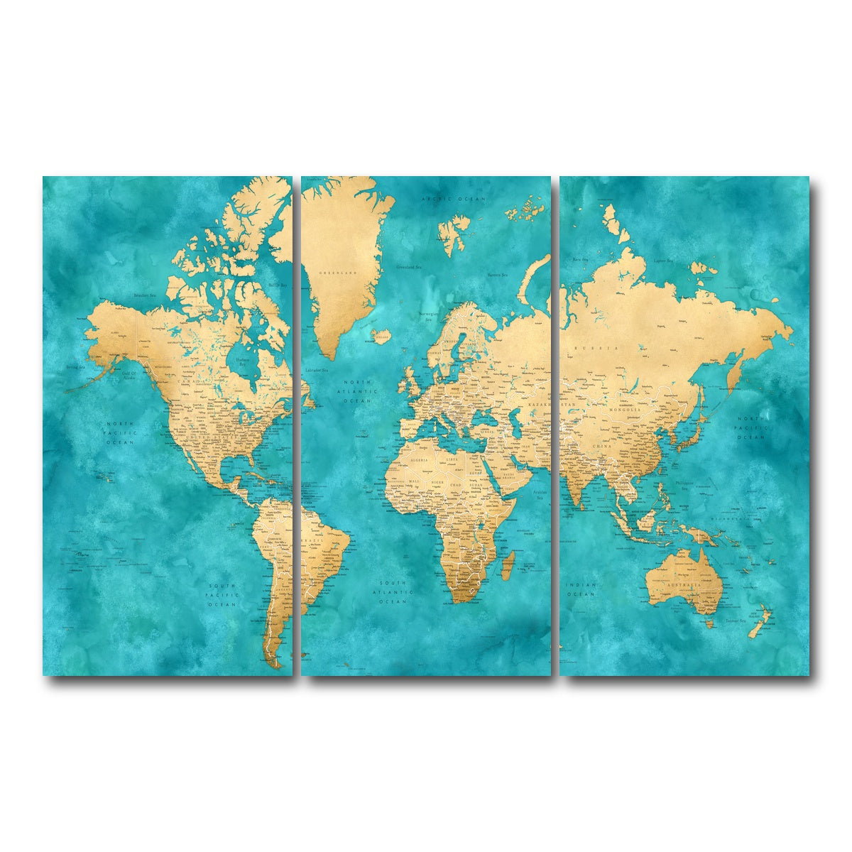 AUTO-MOCKUP WHITE | World Map 22 | 3 Piece | Gallery Wrap Canvas | group=12x24