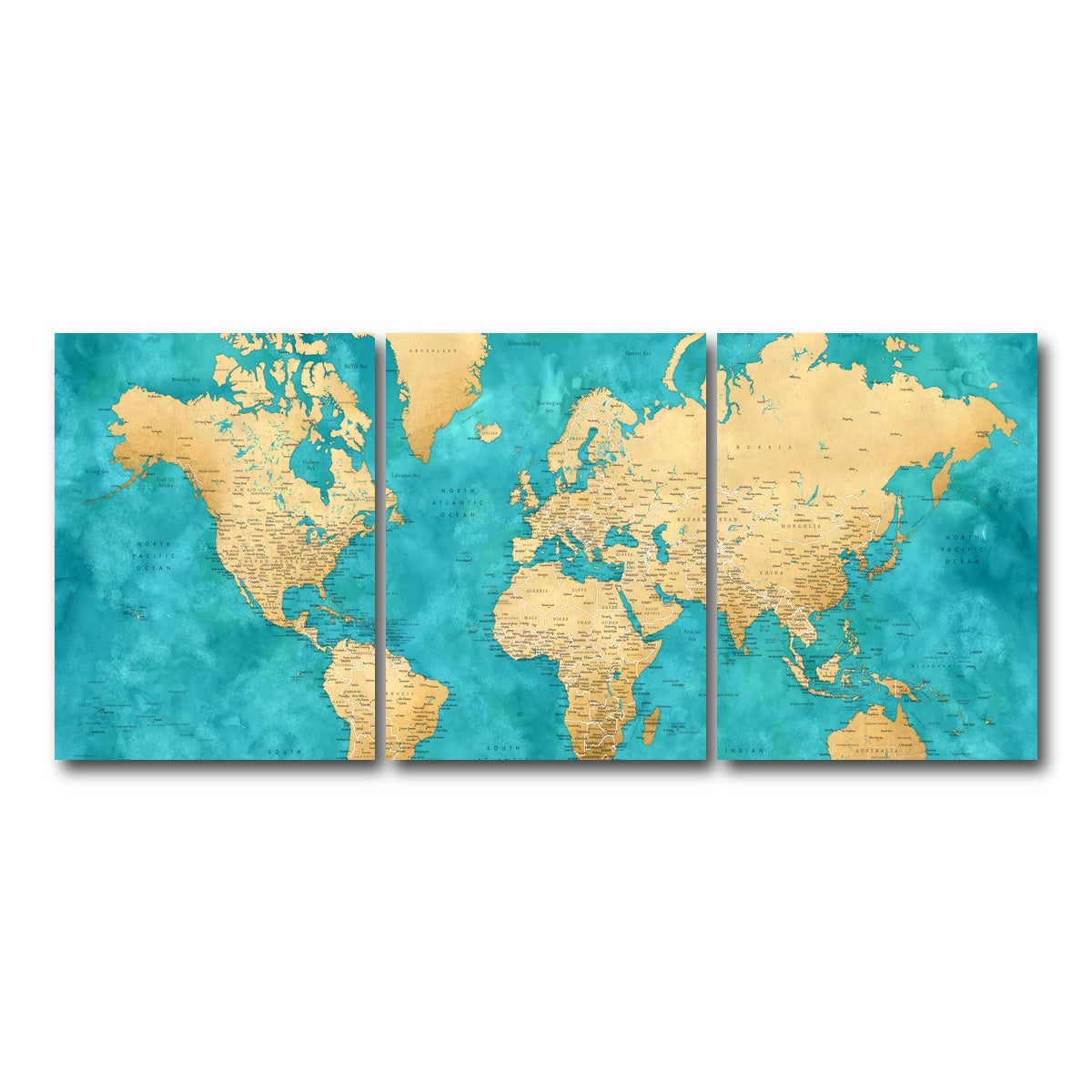 AUTO-MOCKUP WHITE | World Map 22 | 3 Piece | Gallery Wrap Canvas | group=18x24