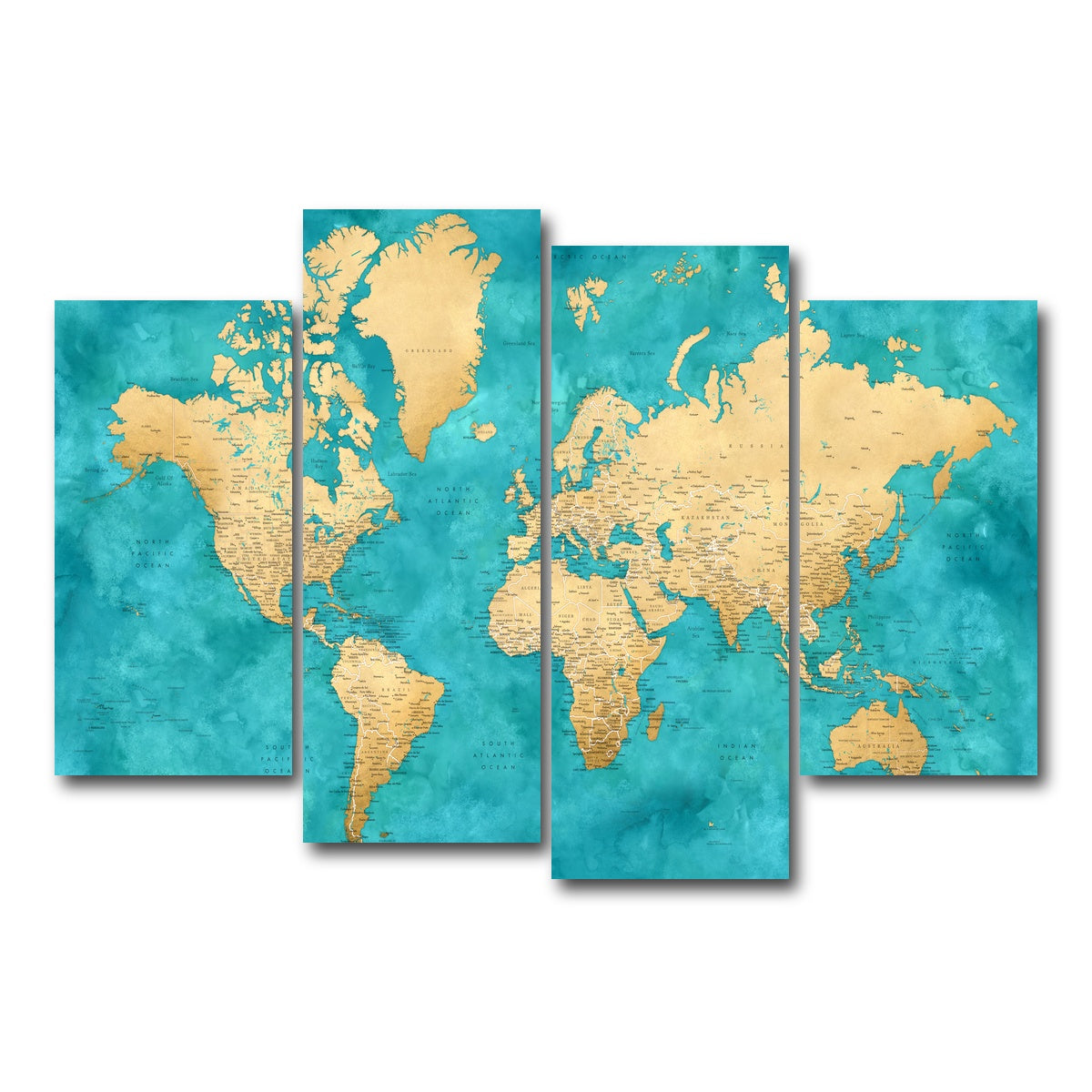 AUTO-MOCKUP WHITE | World Map 22 | 4 Piece | Gallery Wrap Canvas | group=4_short