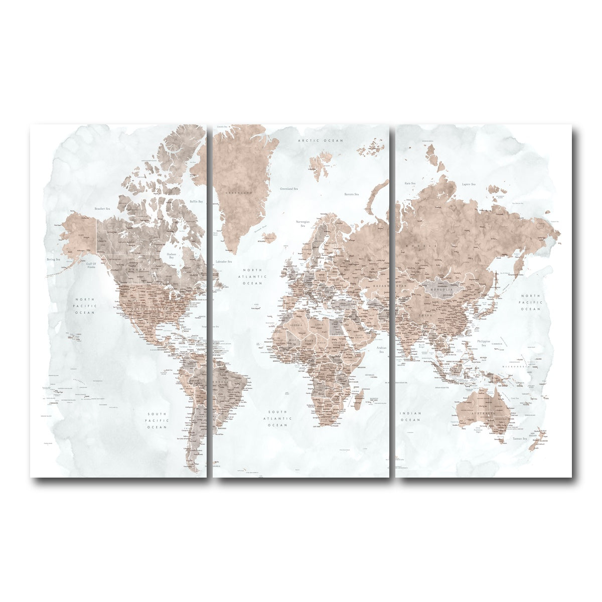 AUTO-MOCKUP WHITE | World Map 23 | 3 Piece | Gallery Wrap Canvas | group=12x24