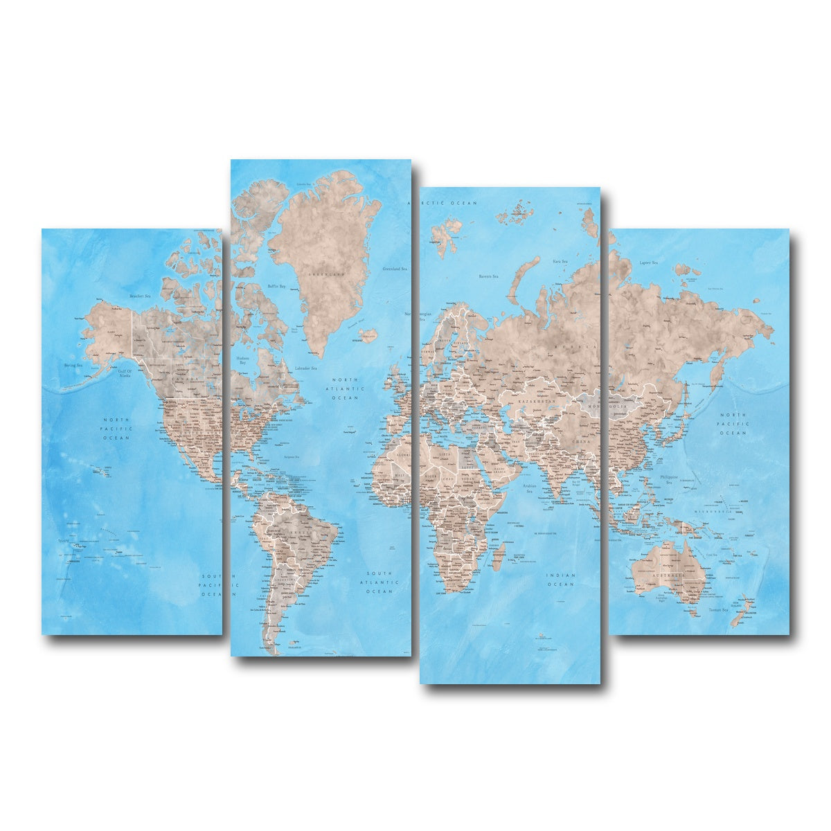 AUTO-MOCKUP WHITE | World Map 24 | 4 Piece | Gallery Wrap Canvas | group=4_normal