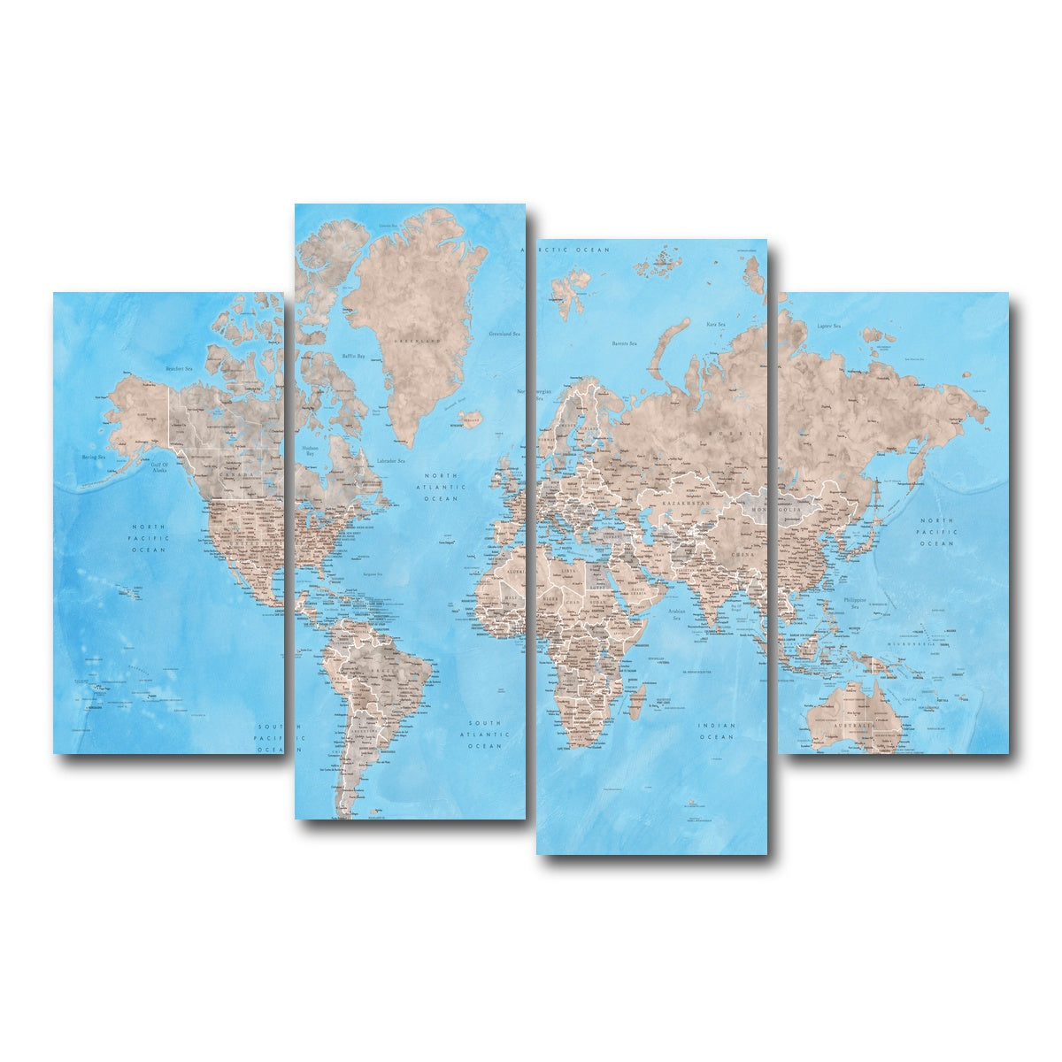 AUTO-MOCKUP WHITE | World Map 24 | 4 Piece | Gallery Wrap Canvas | group=4_short