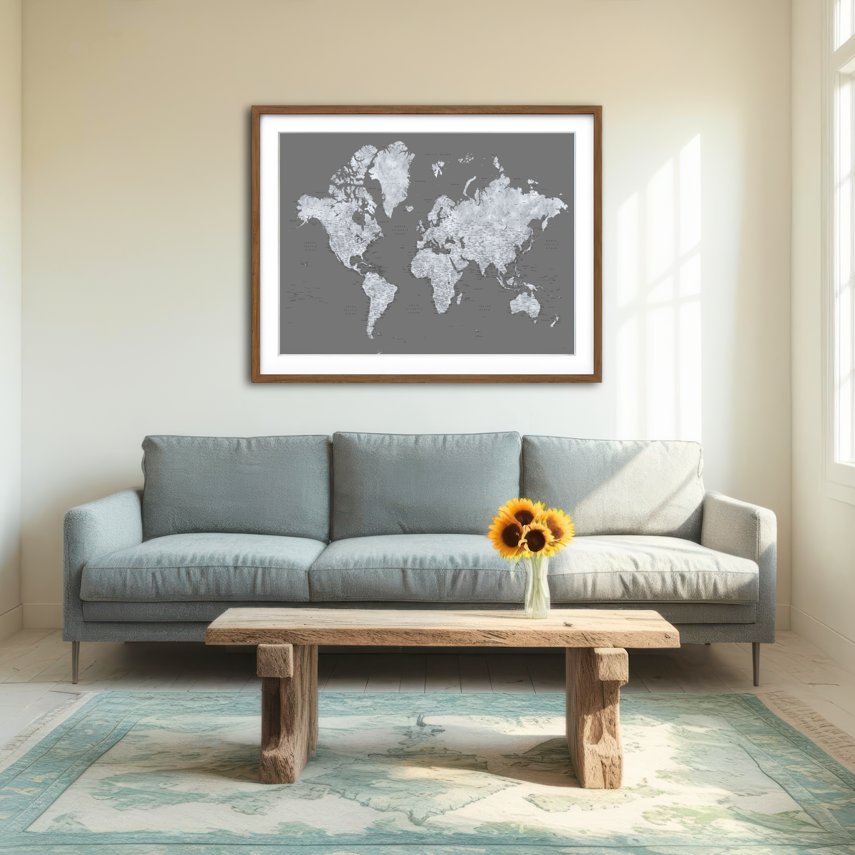 AUTO-MOCKUP ROOM | World Map 26 Wall Art