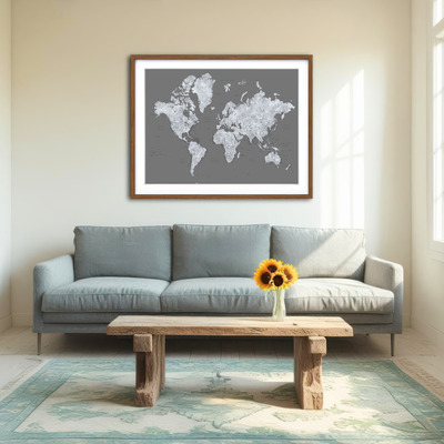 AUTO-MOCKUP ROOM | World Map 26 Wall Art