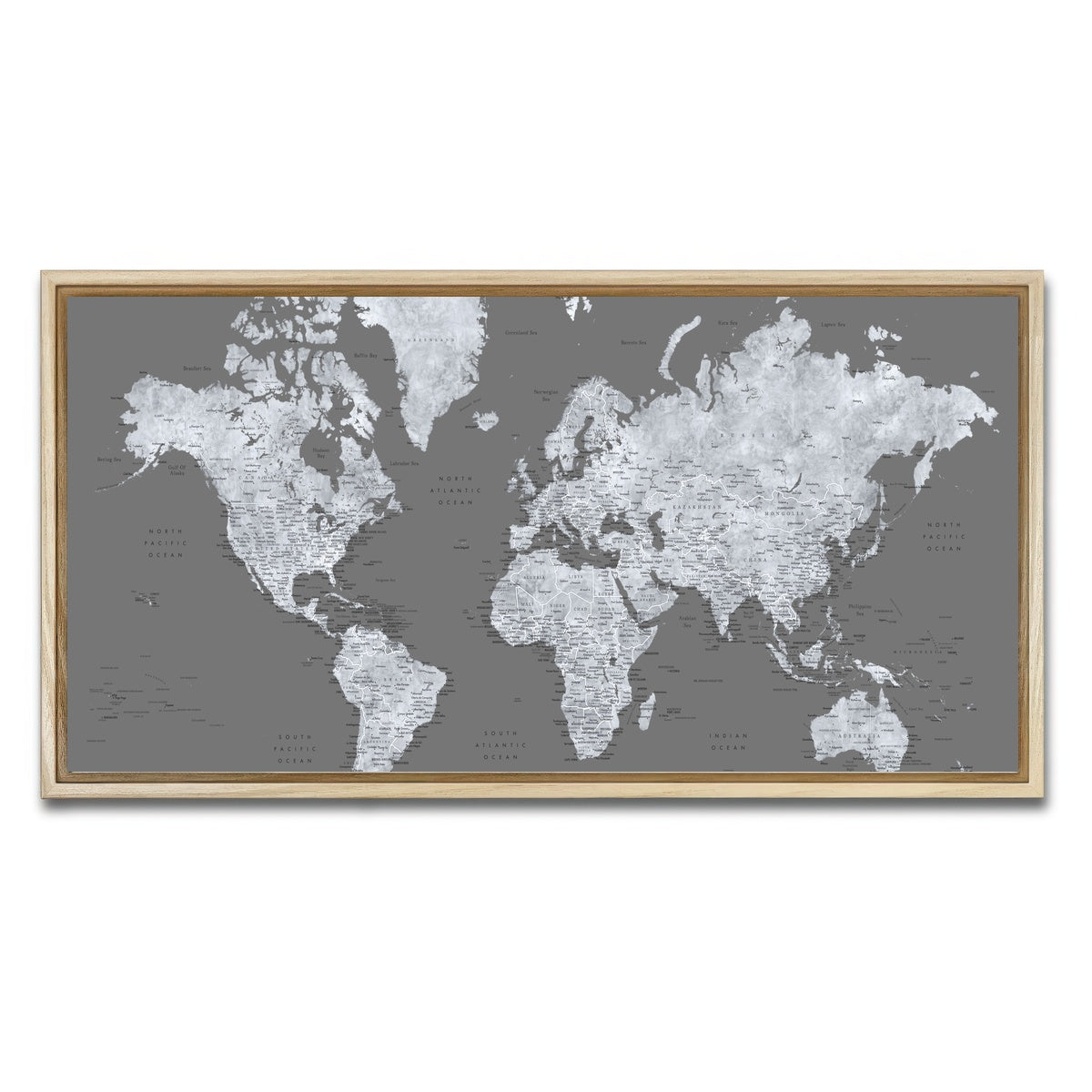 AUTO-MOCKUP WHITE | World Map 26 | 1 Piece | Natural Framed Canvas | group=2x1