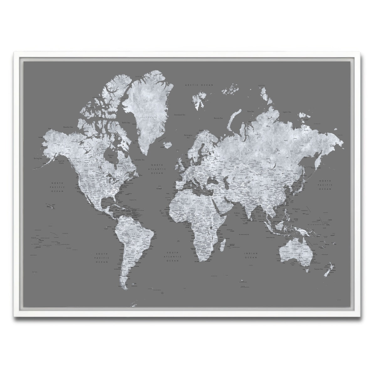 AUTO-MOCKUP WHITE | World Map 26 | 1 Piece | White Framed Canvas | group=4x3
