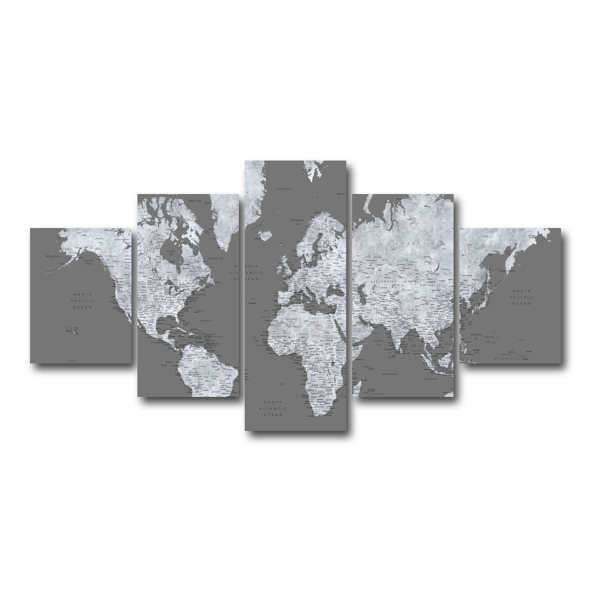 AUTO-MOCKUP WHITE | World Map 26 | 5 Piece | Gallery Wrap Canvas | group=5_short