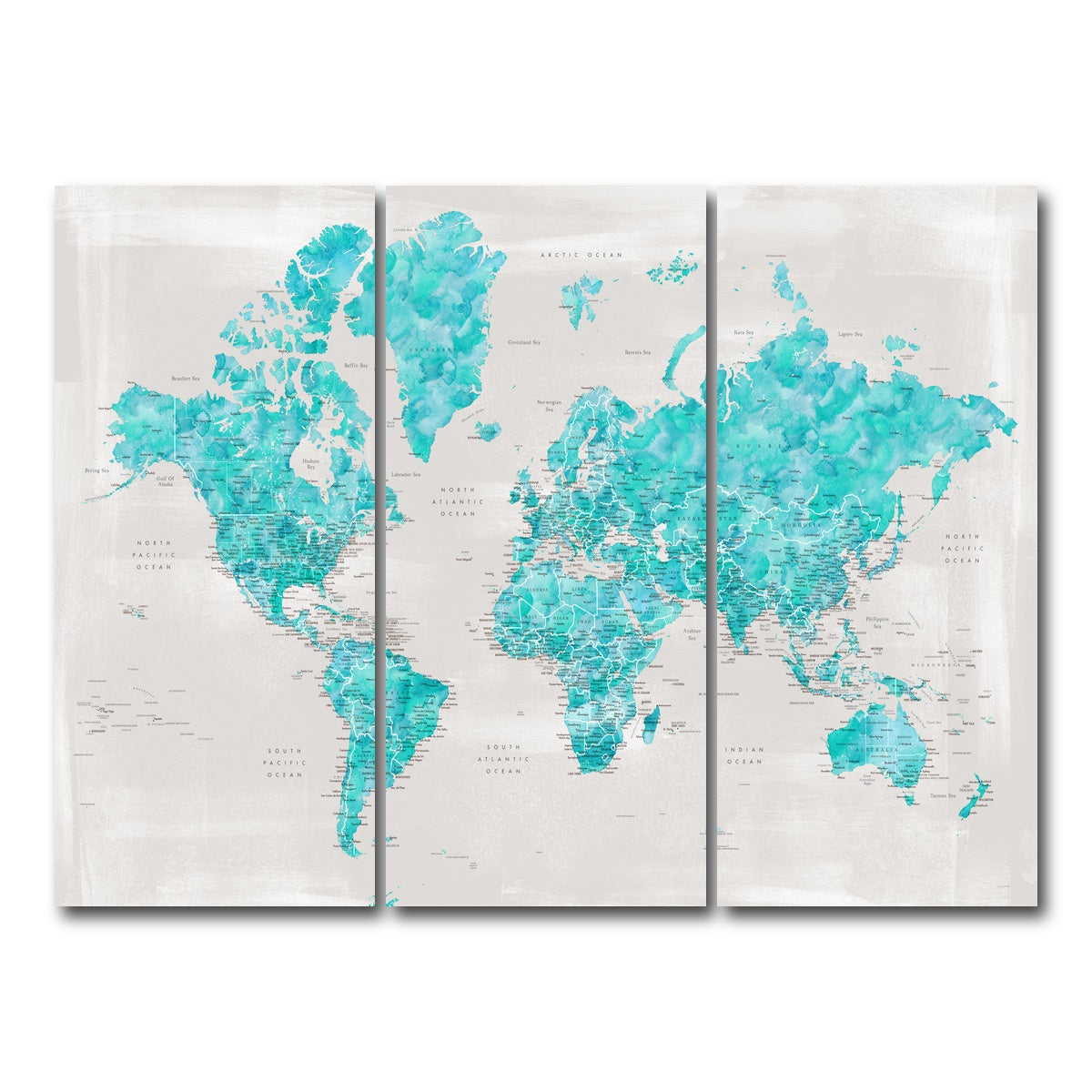 AUTO-MOCKUP WHITE | World Map 27 | 3 Piece | Gallery Wrap Canvas | group=8x18