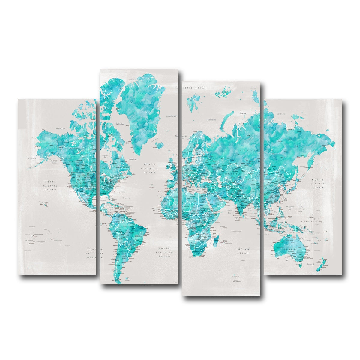 AUTO-MOCKUP WHITE | World Map 27 | 4 Piece | Gallery Wrap Canvas | group=4_normal