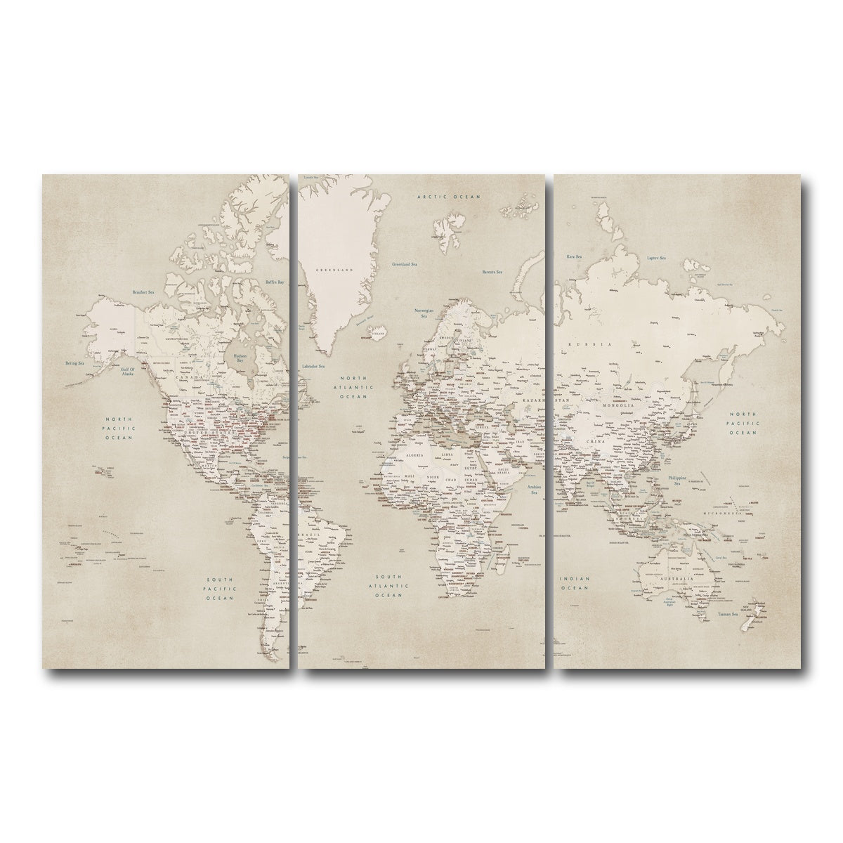AUTO-MOCKUP WHITE | World Map 29 | 3 Piece | Gallery Wrap Canvas | group=12x24