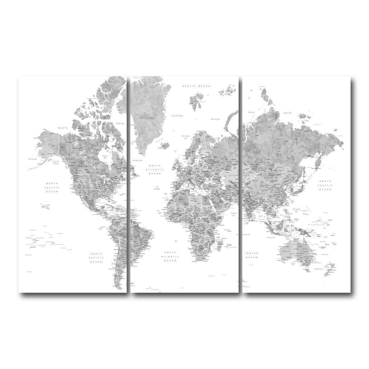 AUTO-MOCKUP WHITE | World Map 2 | 3 Piece | Gallery Wrap Canvas | group=12x24