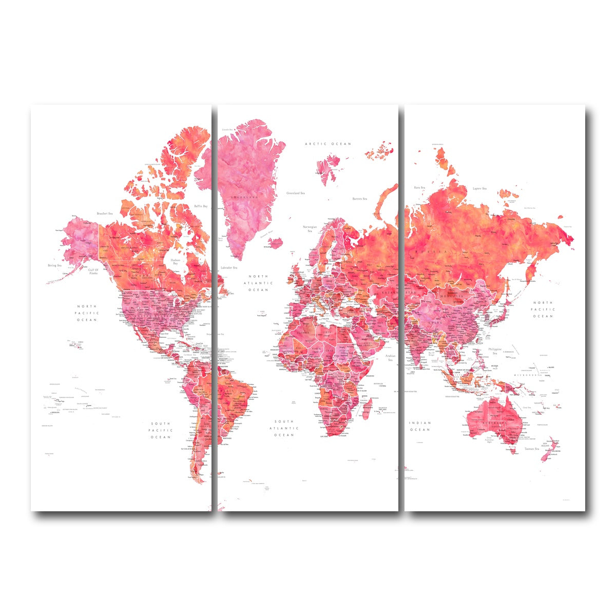 AUTO-MOCKUP WHITE | World Map 30 | 3 Piece | Gallery Wrap Canvas | group=8x18