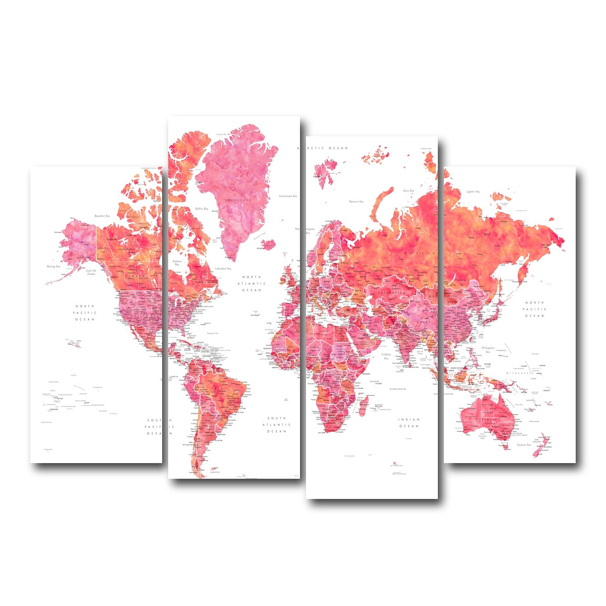 AUTO-MOCKUP WHITE | World Map 30 | 4 Piece | Gallery Wrap Canvas | group=4_normal