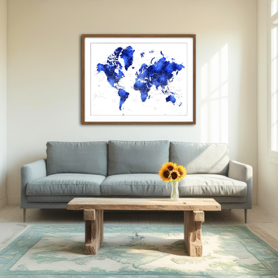 AUTO-MOCKUP ROOM | World Map 31 Wall Art