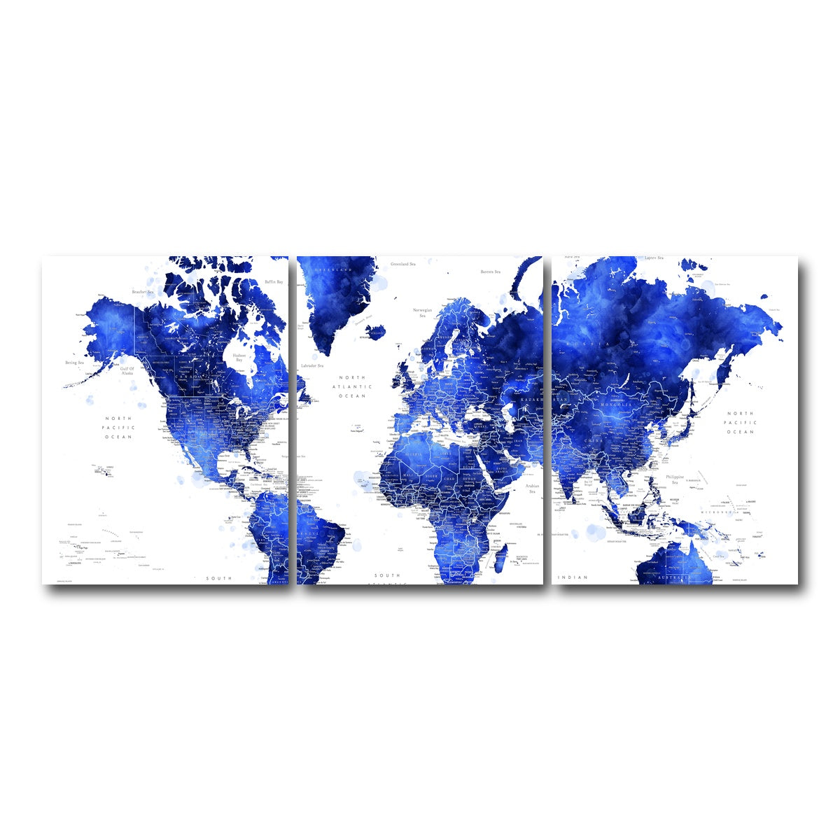 AUTO-MOCKUP WHITE | World Map 31 | 3 Piece | Gallery Wrap Canvas | group=18x24