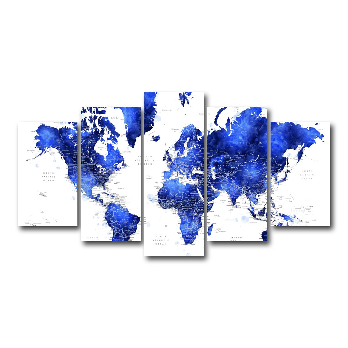 AUTO-MOCKUP WHITE | World Map 31 | 5 Piece | Gallery Wrap Canvas | group=5_normal