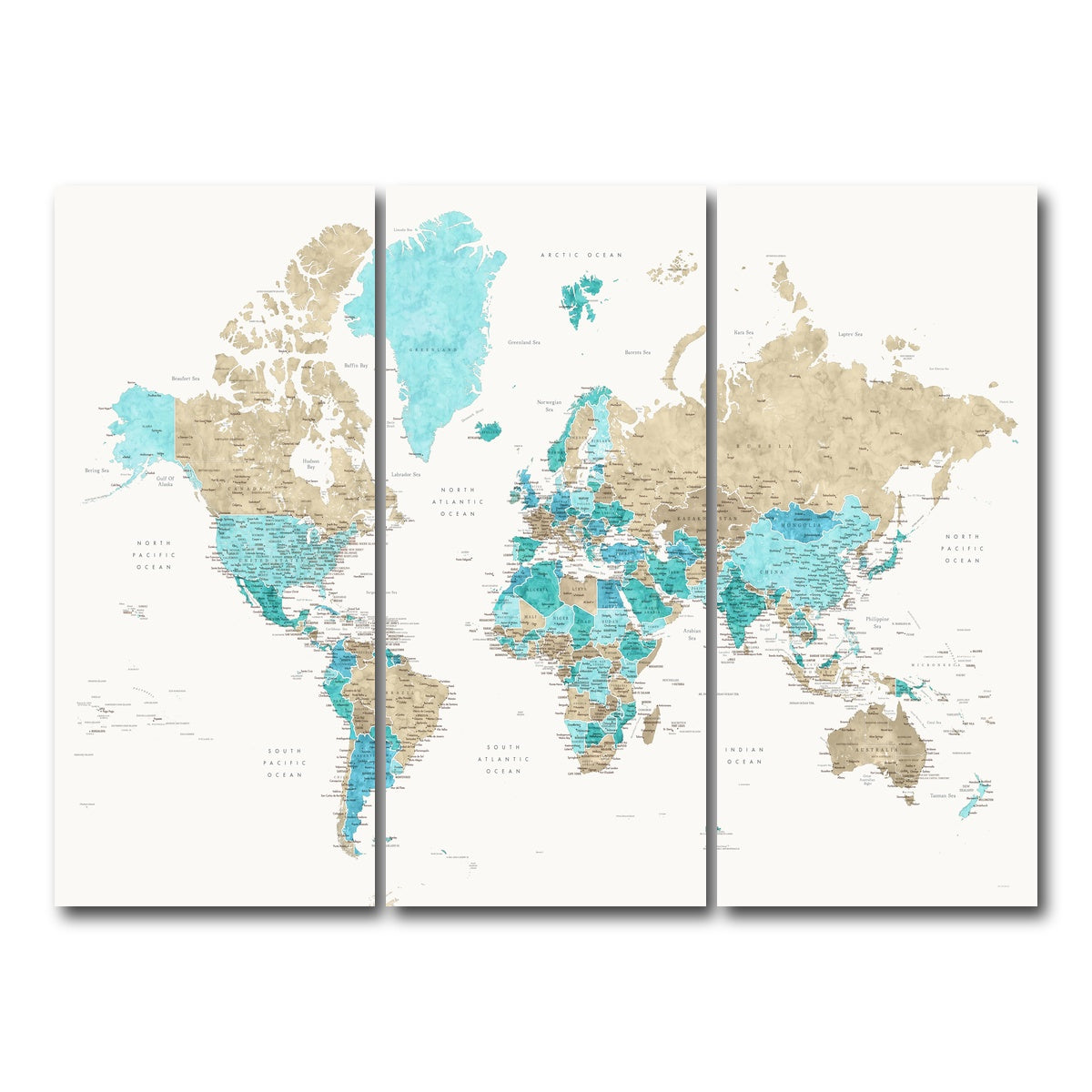 AUTO-MOCKUP WHITE | World Map 33 | 3 Piece | Gallery Wrap Canvas | group=8x18