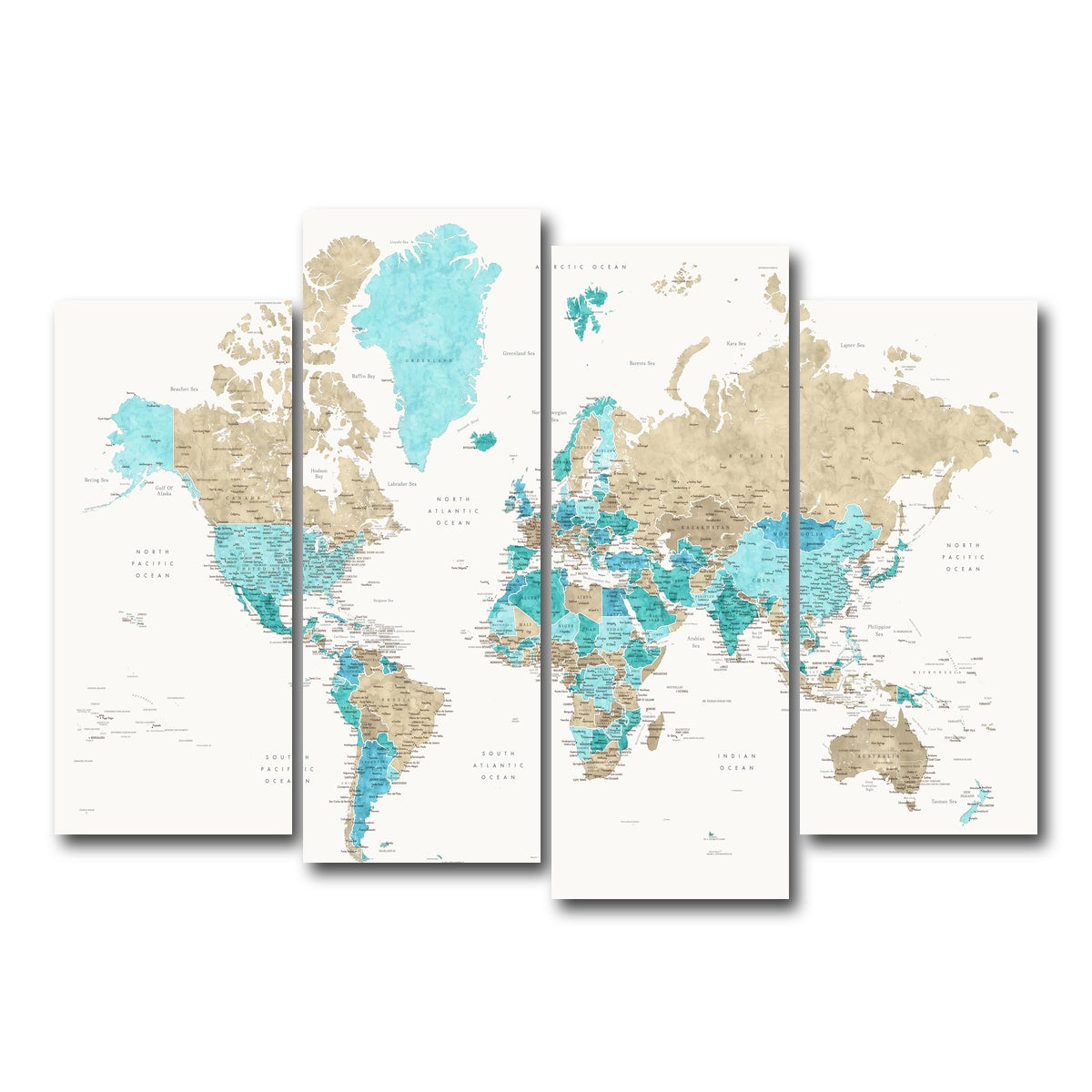 AUTO-MOCKUP WHITE | World Map 33 | 4 Piece | Gallery Wrap Canvas | group=4_normal