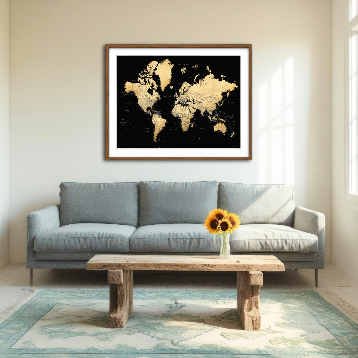 AUTO-MOCKUP ROOM | World Map 34 Wall Art