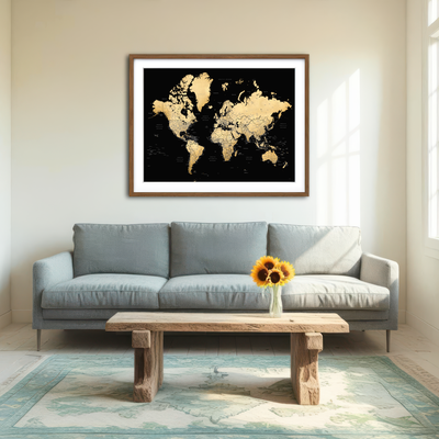 AUTO-MOCKUP ROOM | World Map 34 Wall Art