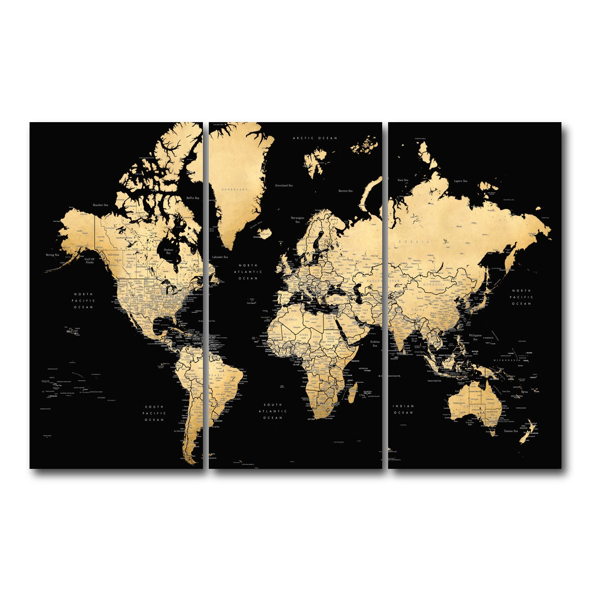 AUTO-MOCKUP WHITE | World Map 34 | 3 Piece | Gallery Wrap Canvas | group=12x24