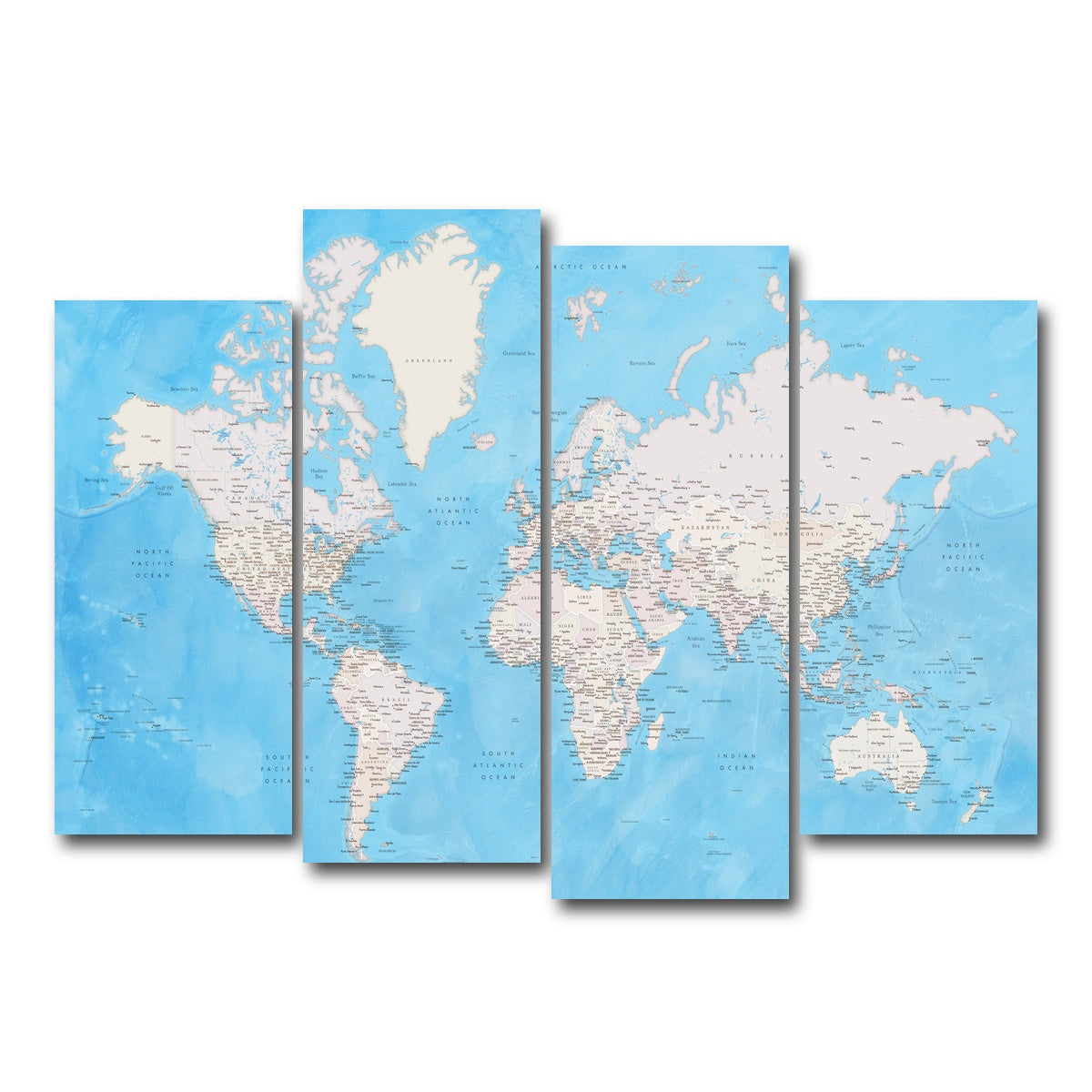 AUTO-MOCKUP WHITE | World Map 35 | 4 Piece | Gallery Wrap Canvas | group=4_normal