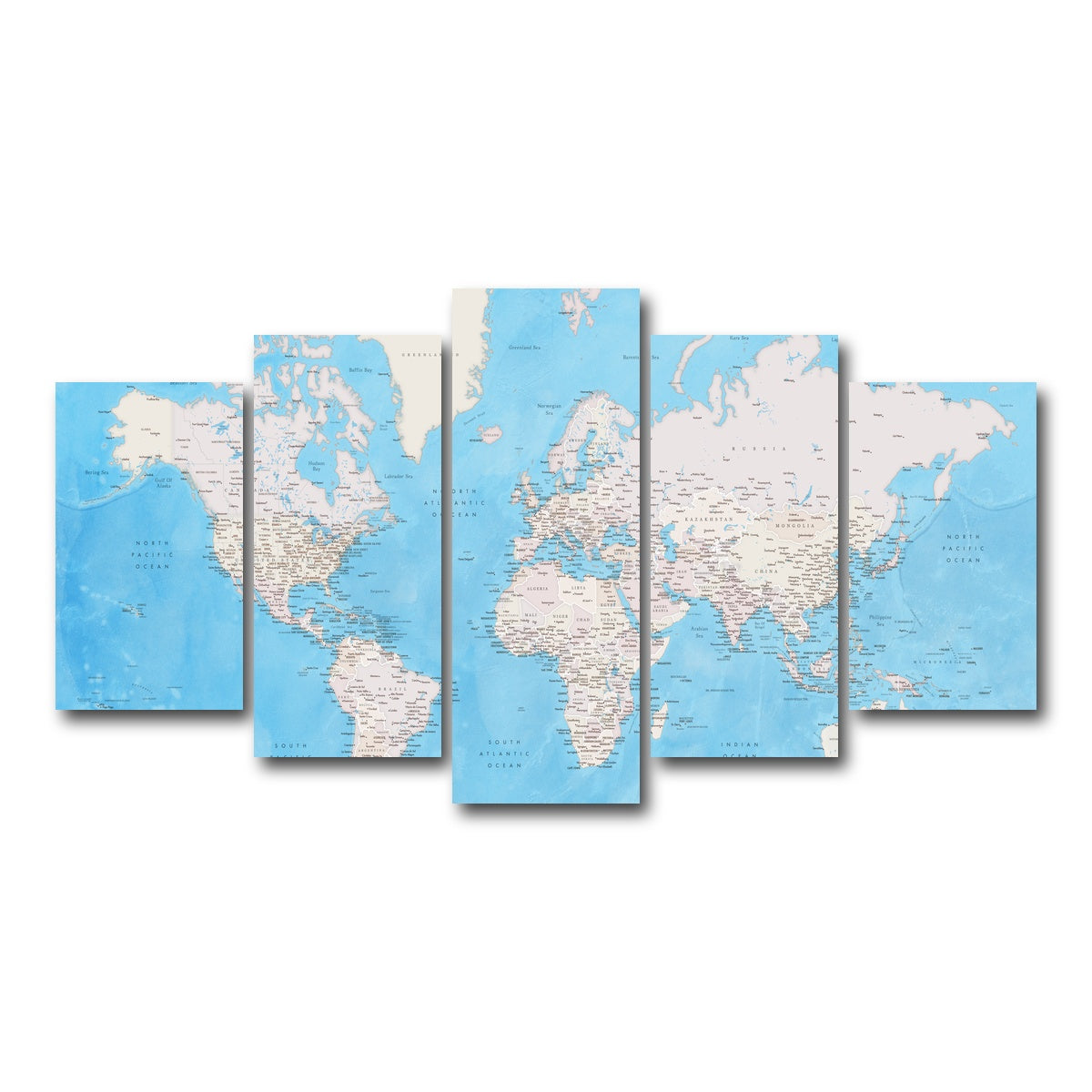AUTO-MOCKUP WHITE | World Map 35 | 5 Piece | Gallery Wrap Canvas | group=5_normal