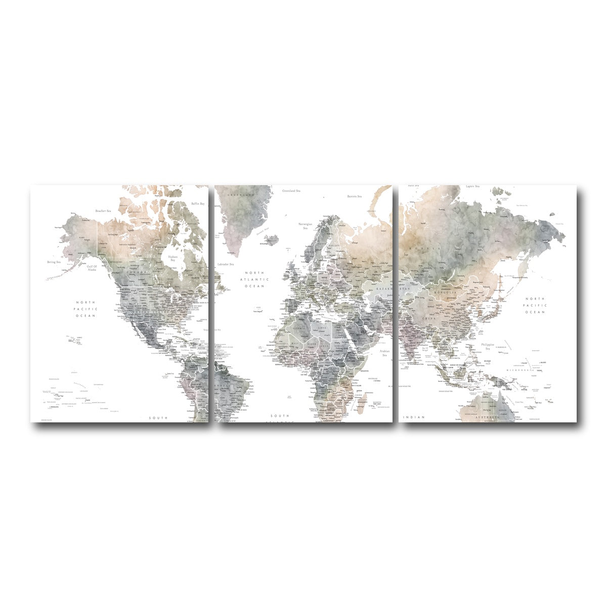 AUTO-MOCKUP WHITE | World Map 36 | 3 Piece | Gallery Wrap Canvas | group=18x24