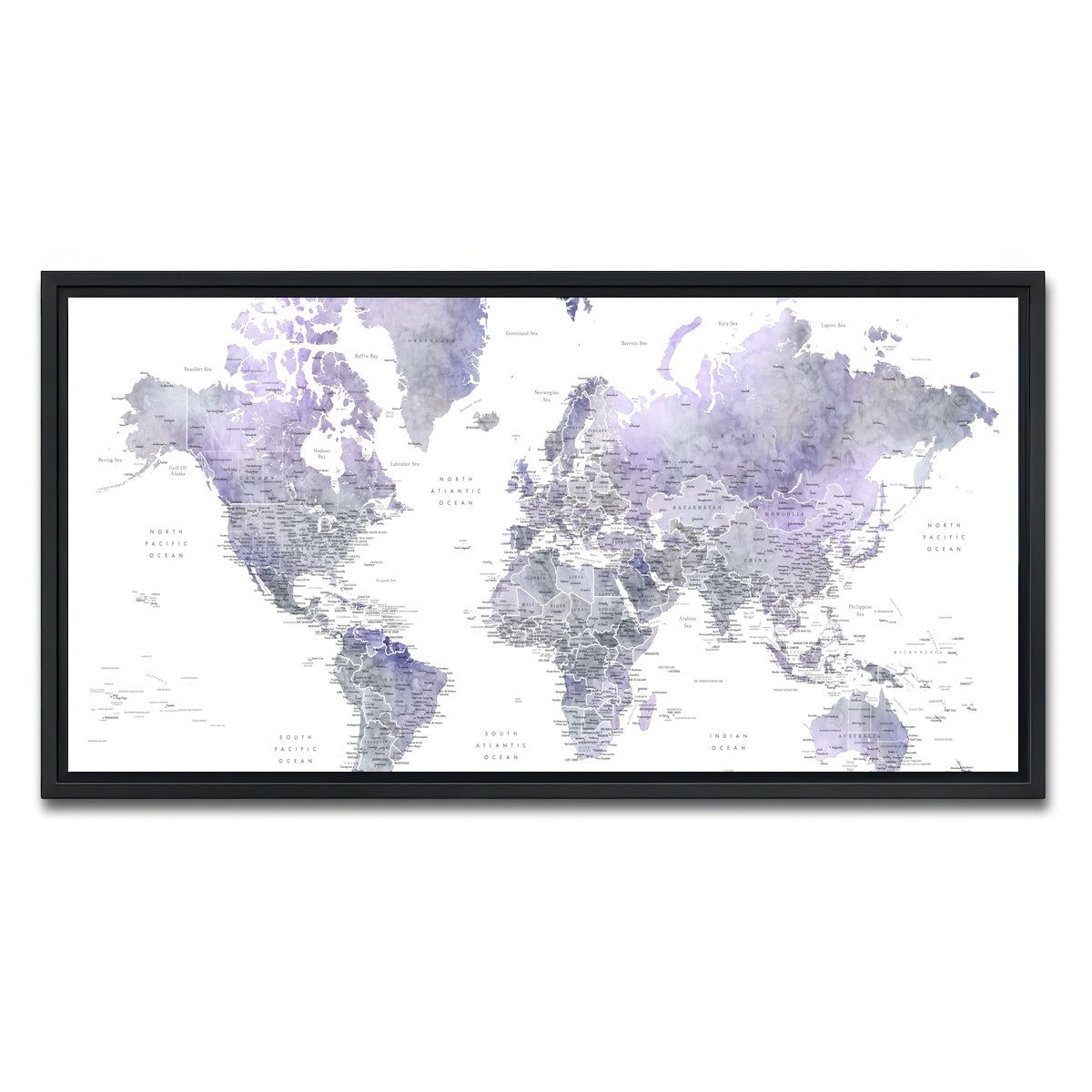AUTO-MOCKUP WHITE | World Map 38 | 1 Piece | Black Framed Canvas | group=2x1