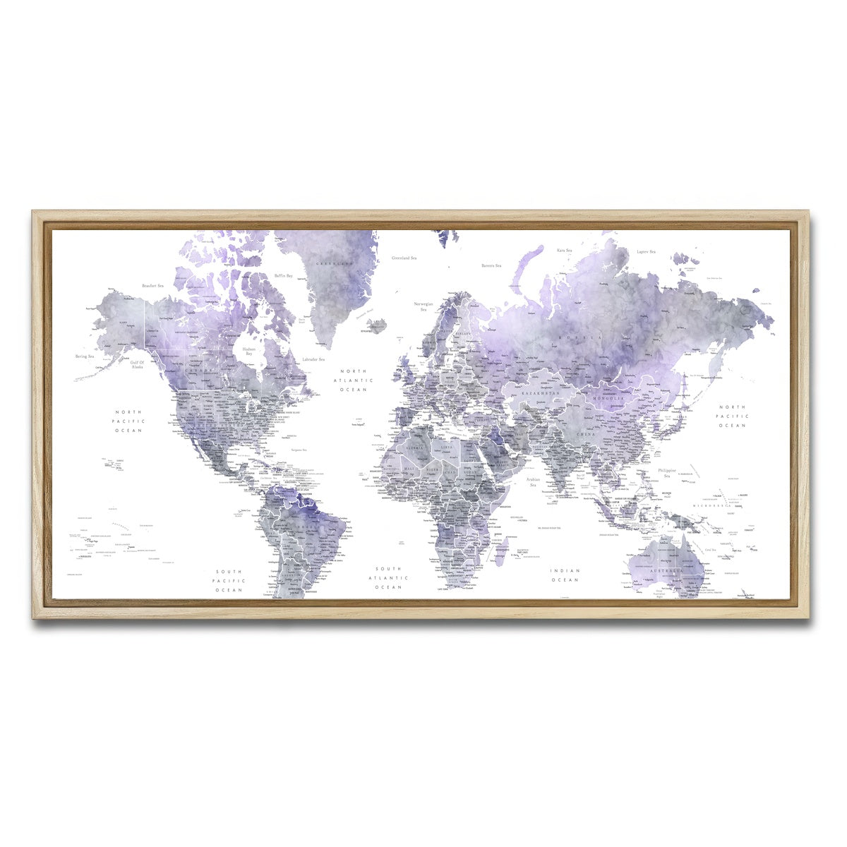 AUTO-MOCKUP WHITE | World Map 38 | 1 Piece | Natural Framed Canvas | group=2x1