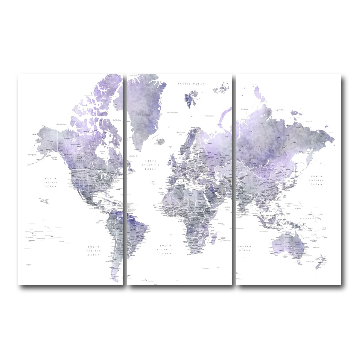 AUTO-MOCKUP WHITE | World Map 38 | 3 Piece | Gallery Wrap Canvas | group=12x24