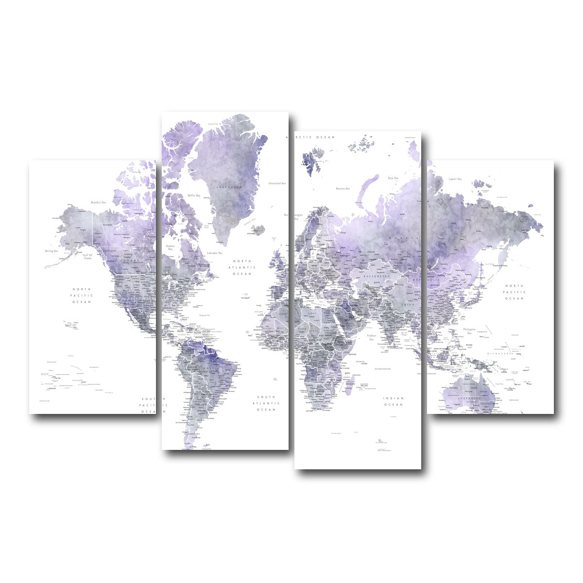 AUTO-MOCKUP WHITE | World Map 38 | 4 Piece | Gallery Wrap Canvas | group=4_short