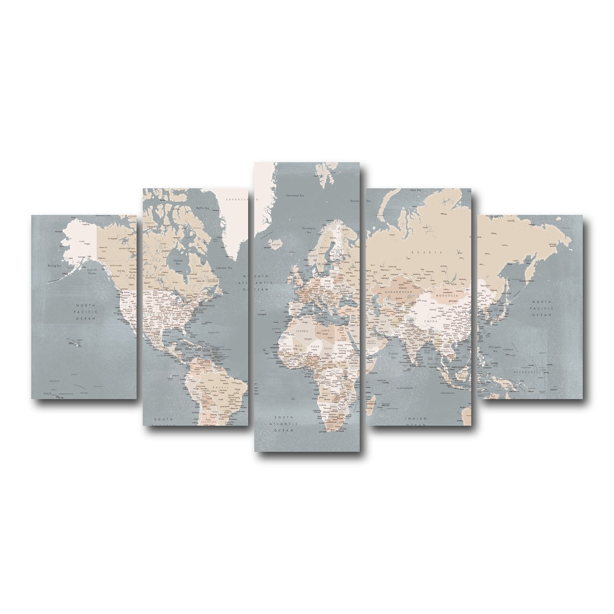 AUTO-MOCKUP WHITE | World Map 39 | 5 Piece | Gallery Wrap Canvas | group=5_normal