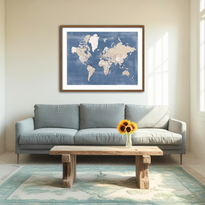 AUTO-MOCKUP ROOM | World Map 40 Wall Art
