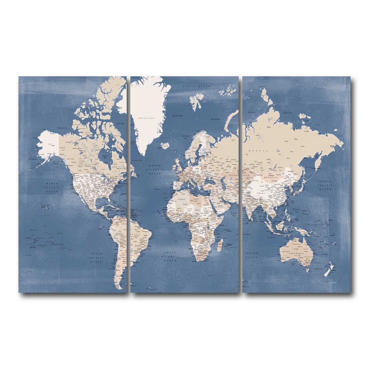 AUTO-MOCKUP WHITE | World Map 40 | 3 Piece | Gallery Wrap Canvas | group=12x24