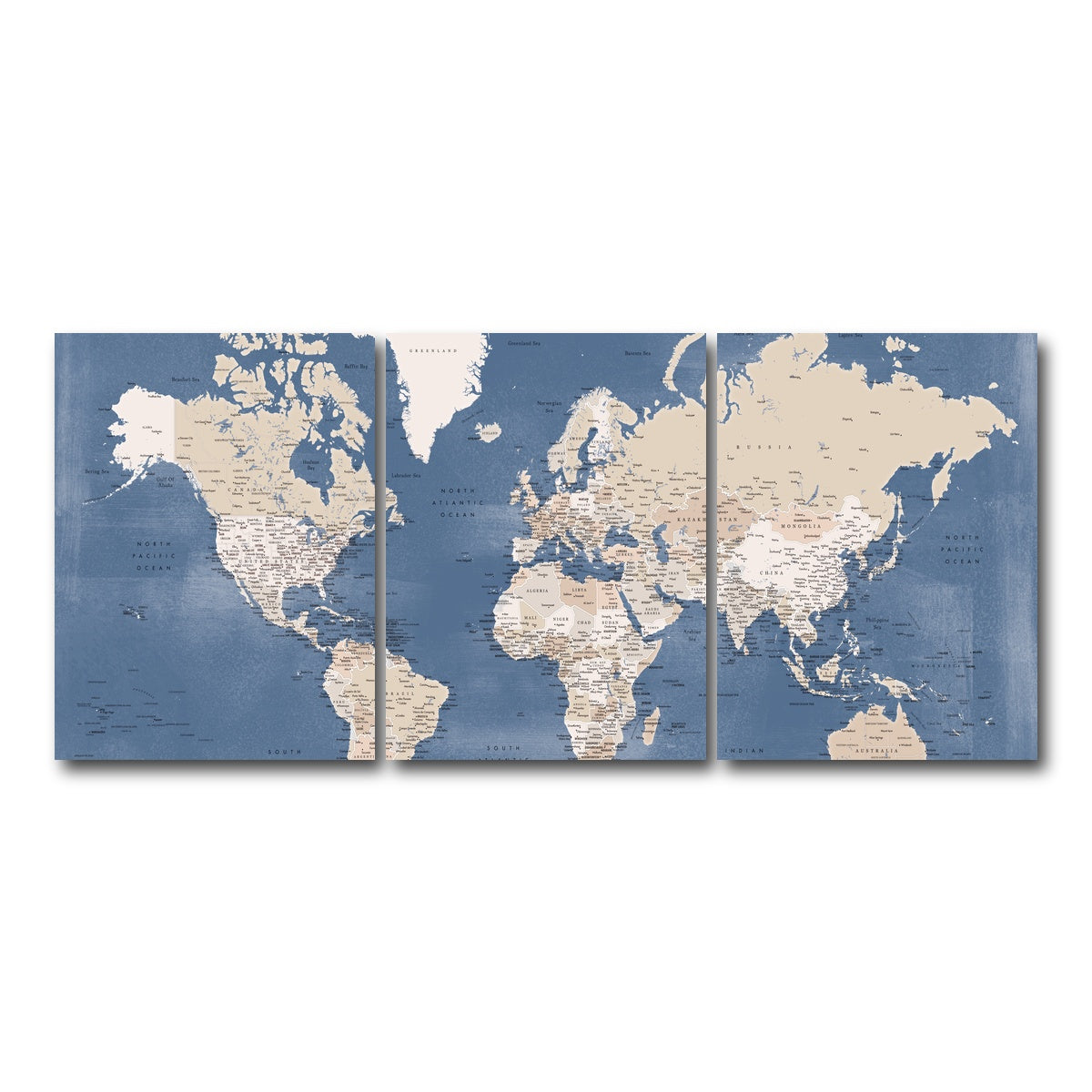 AUTO-MOCKUP WHITE | World Map 40 | 3 Piece | Gallery Wrap Canvas | group=18x24