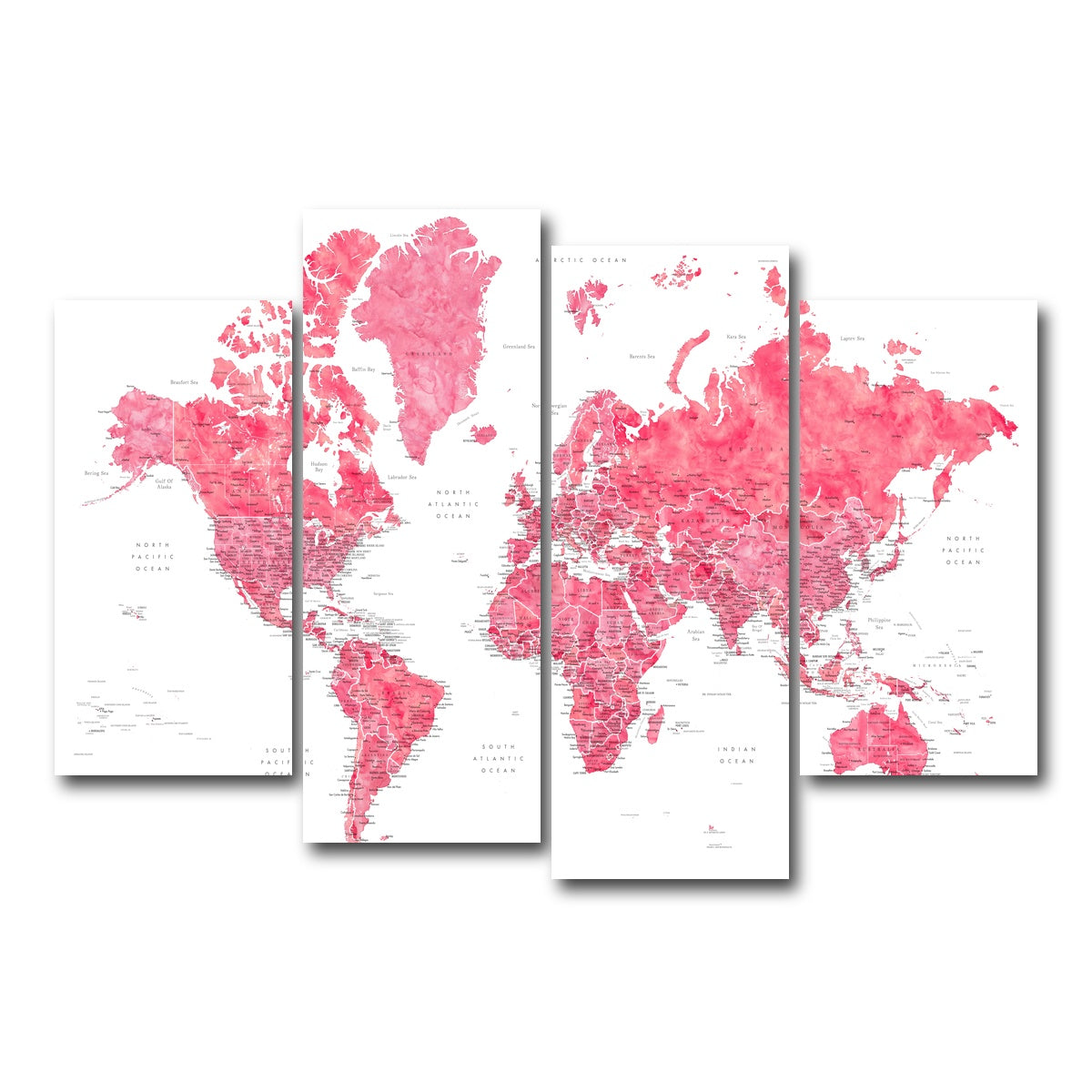 AUTO-MOCKUP WHITE | World Map 41 | 4 Piece | Gallery Wrap Canvas | group=4_short