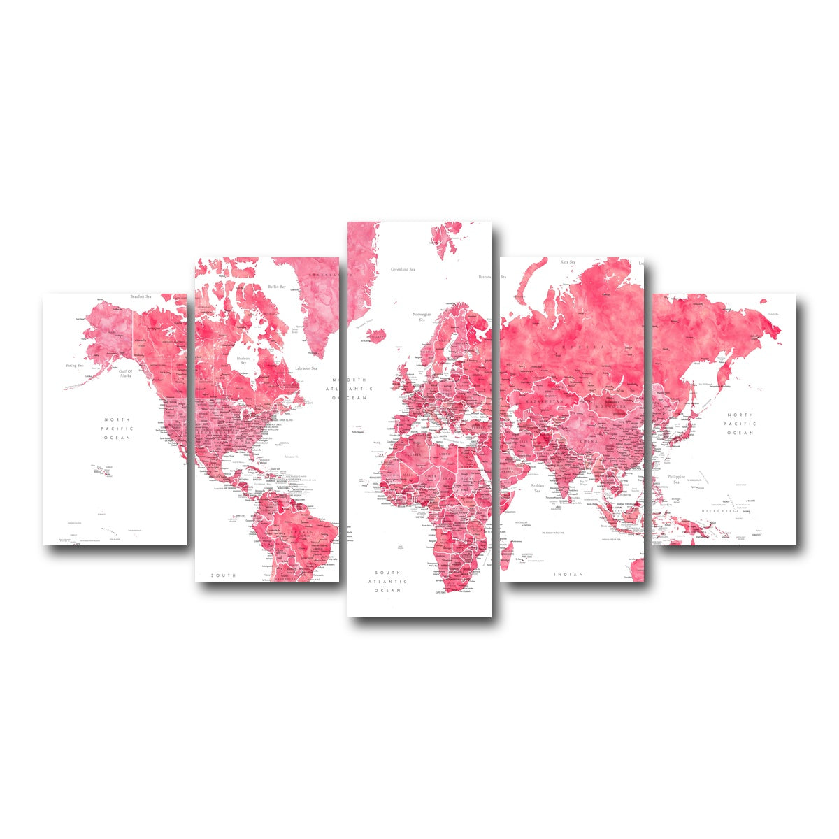AUTO-MOCKUP WHITE | World Map 41 | 5 Piece | Gallery Wrap Canvas | group=5_normal