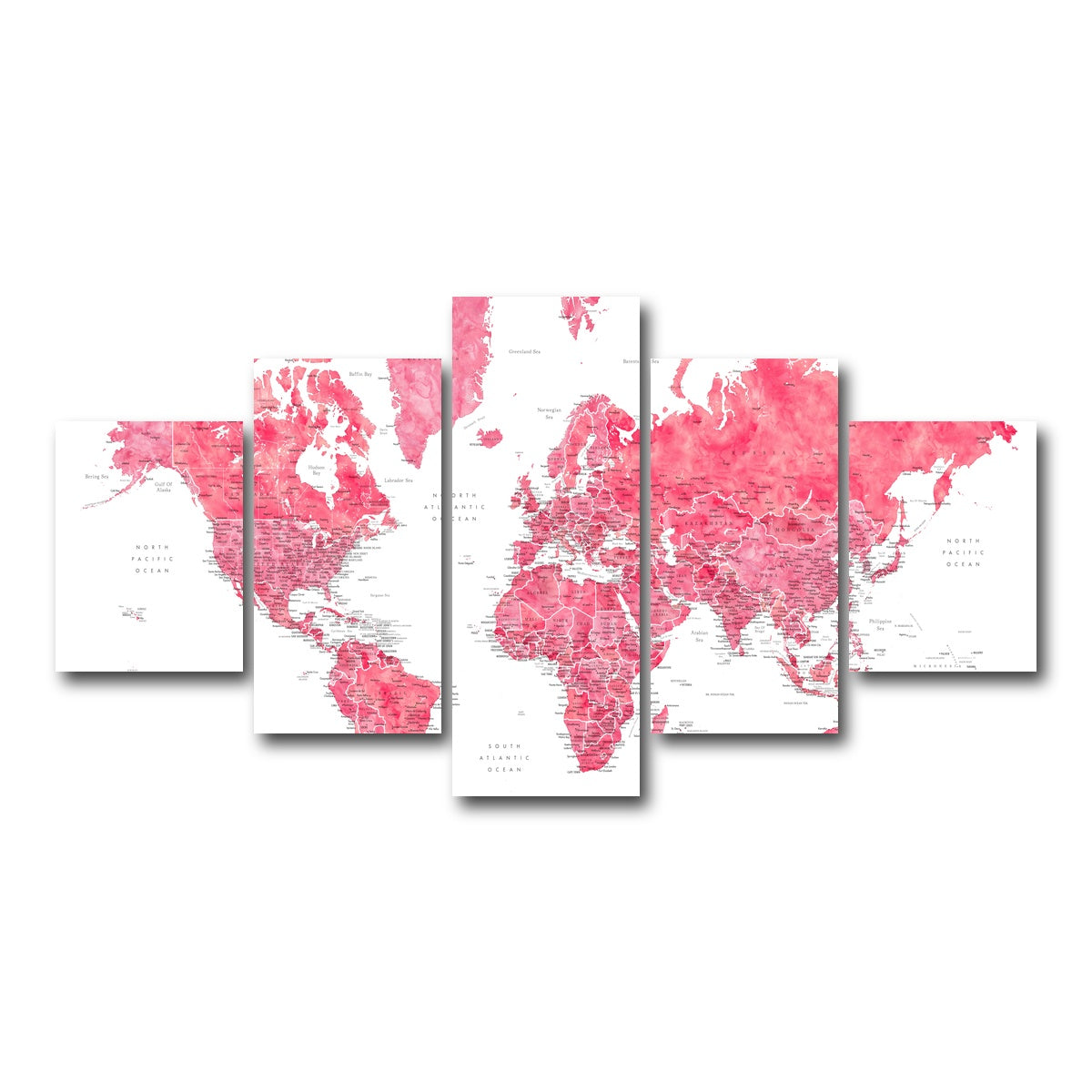 AUTO-MOCKUP WHITE | World Map 41 | 5 Piece | Gallery Wrap Canvas | group=5_short