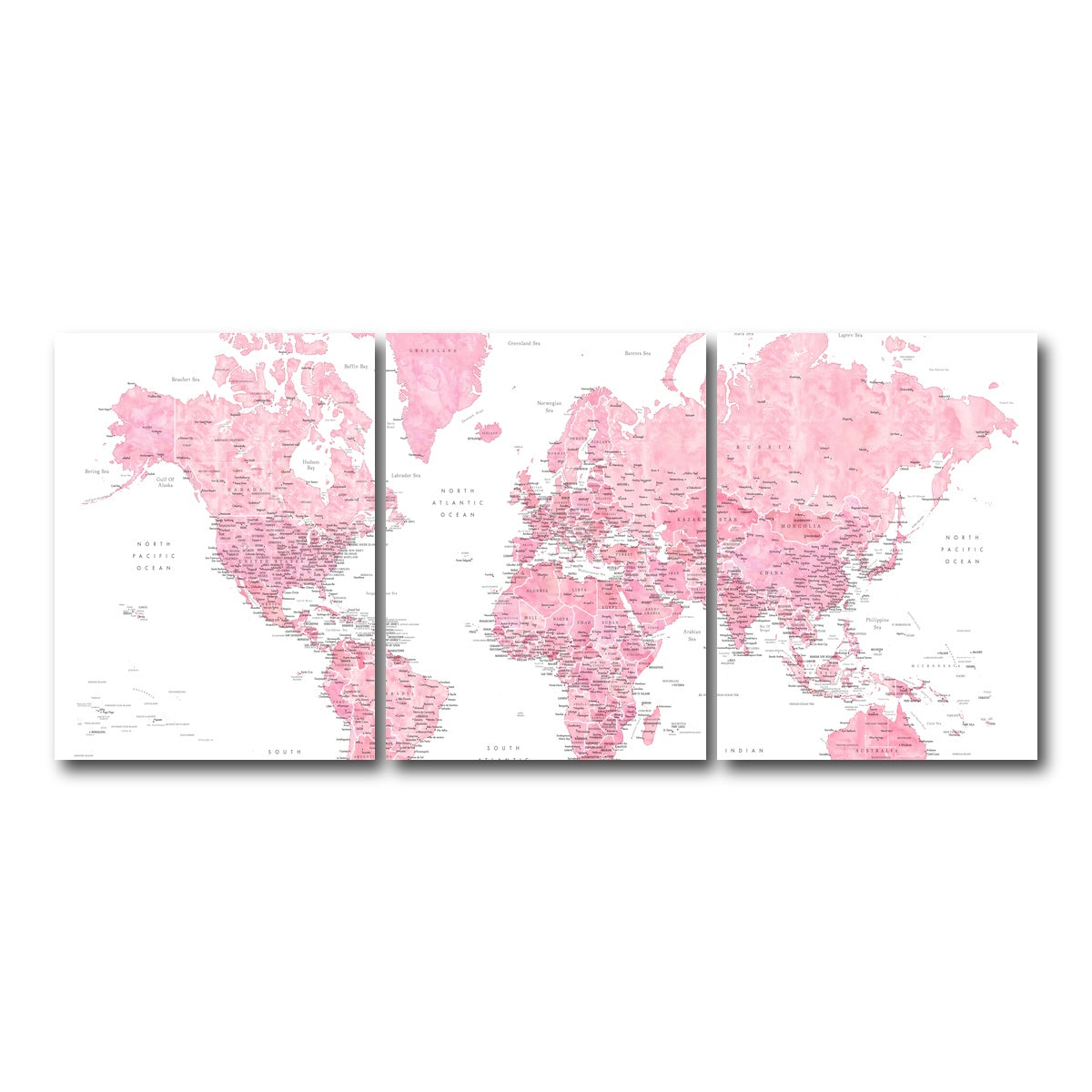 AUTO-MOCKUP WHITE | World Map 42 | 3 Piece | Gallery Wrap Canvas | group=18x24