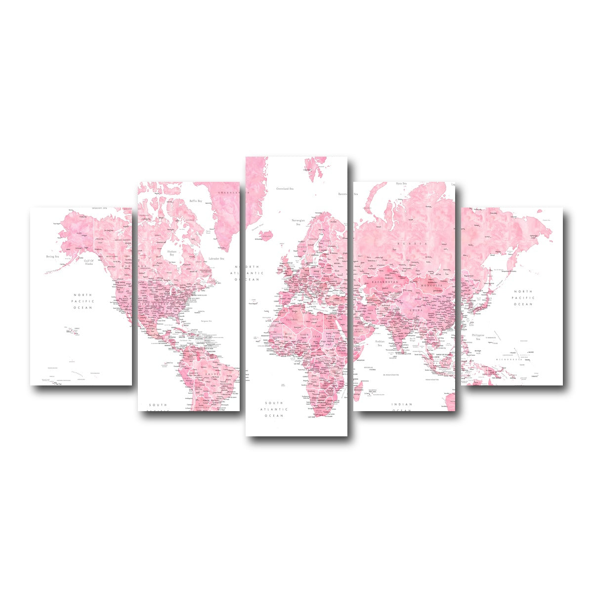 AUTO-MOCKUP WHITE | World Map 42 | 5 Piece | Gallery Wrap Canvas | group=5_normal